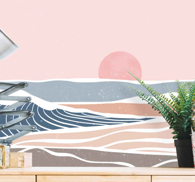 Murales per camera Curva disegno astratto colorato