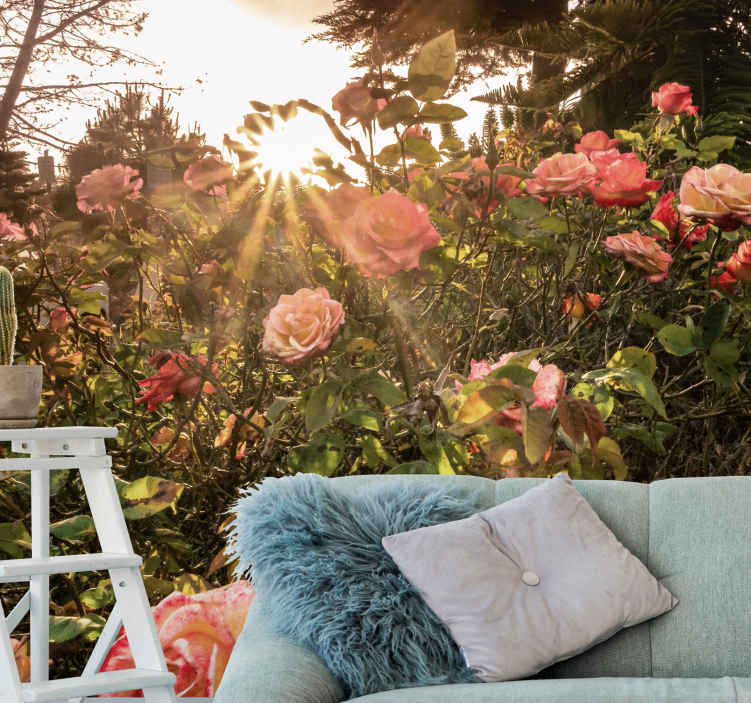 "Cottagecore" floral evening flower wall mural - TenStickers