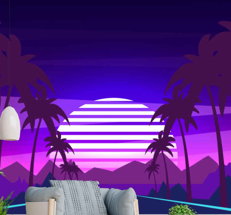 Fotobehang landschap tropisch zonsondergang ontsnapping - TenStickers