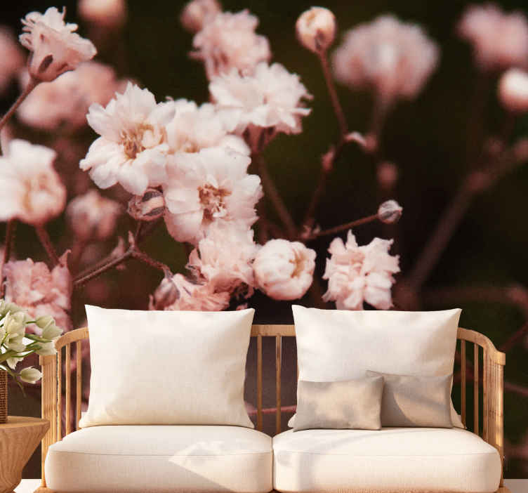 Cute elegant cherry blossom design mural wallpaper TenStickers