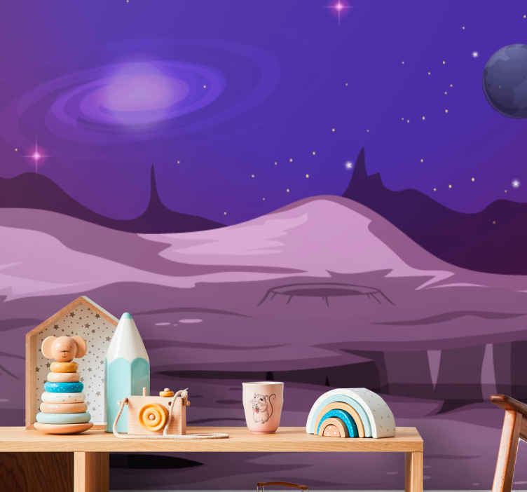 Landskab alien planet børn fototapeter - TenStickers