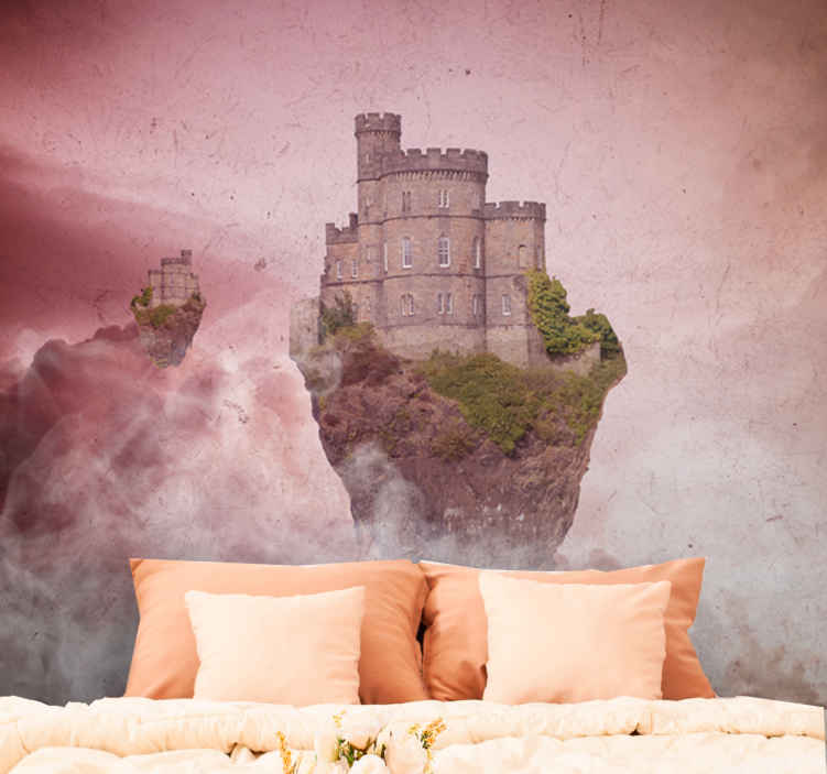 Floating Castles In Sky Fantasy Mural - TenStickers