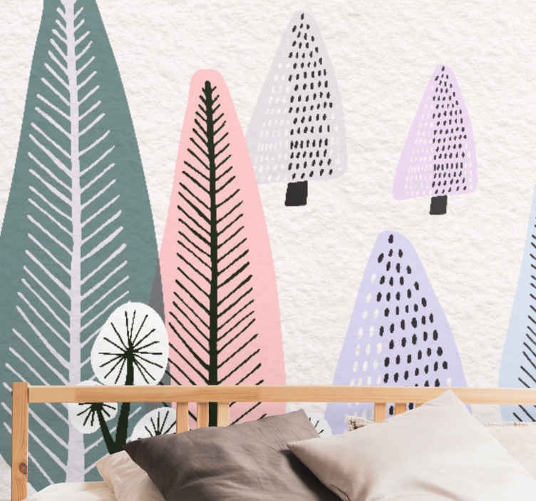 Tapisserie arbre motifs de feuilles ornementales - TenStickers