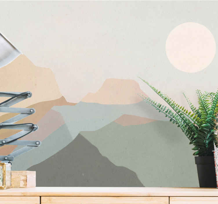 Fotomurale paesaggi Vista foresta disegnata a mano