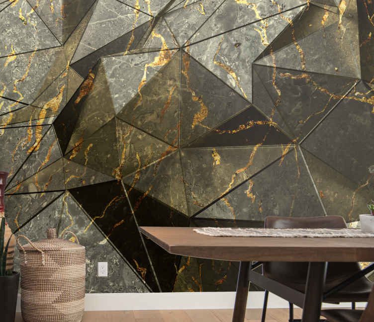 Adesivi murali 3d grandi Triangoli di marmo colorati