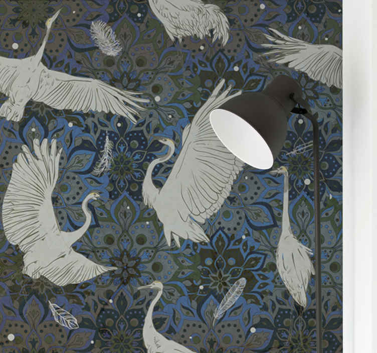 Animal wall mural elegant crane design - TenStickers