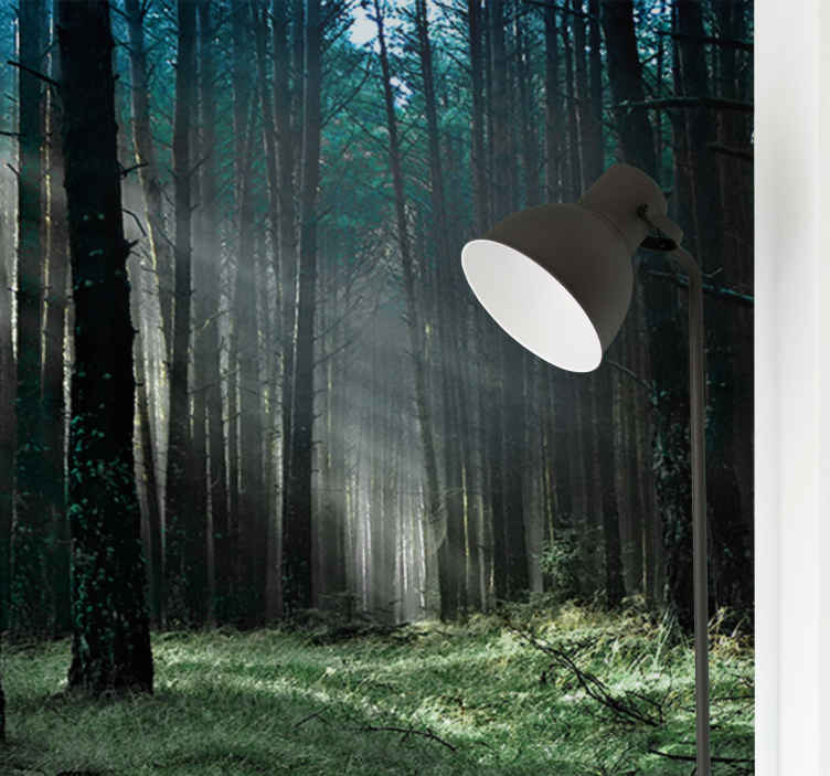 Parati per salone Foresta di nebbia blu