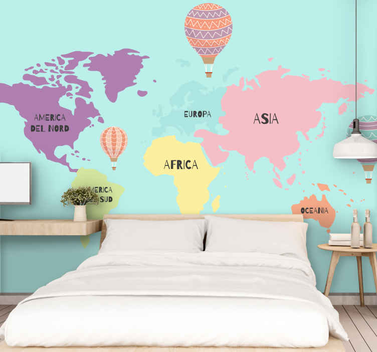 Fotomurali per sala del pranzo Nordico con mongolfiere it