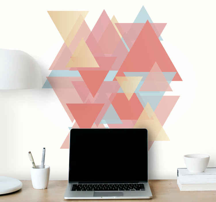 Murales per camera Triangoli rosa e dorati