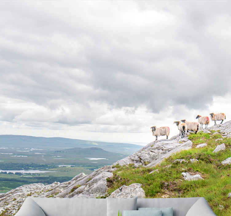 Fotomurale paesaggi Bellissimo lago con capre