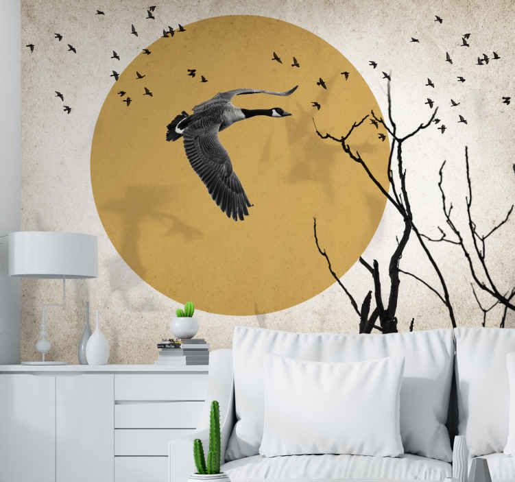 Sunrise realistic Bird mural wallpaper - TenStickers