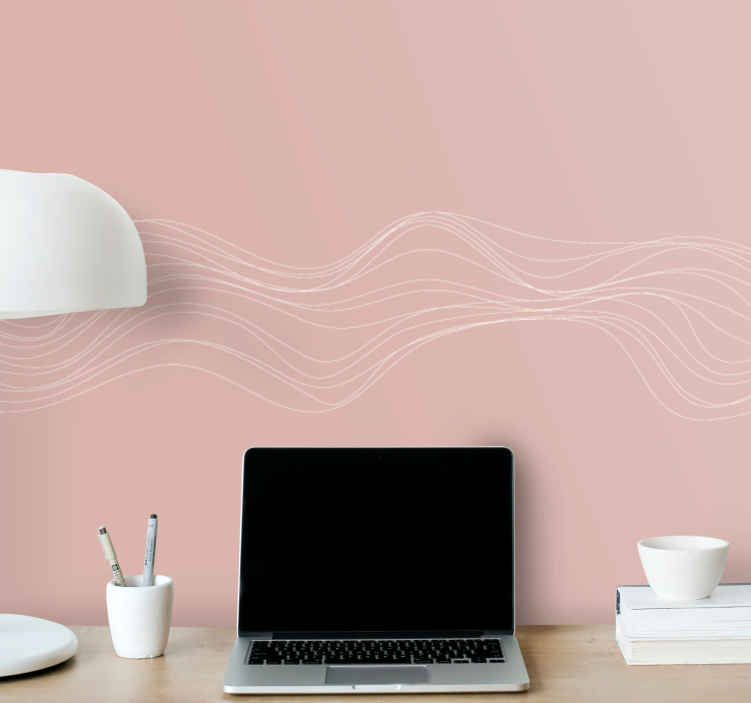 Texture wall mural elegant curved lines - TenStickers