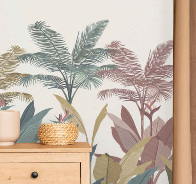 Fotomurais de paisagens Terracota plantas tropicais - TenStickers