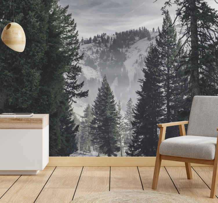 mountain forest mural