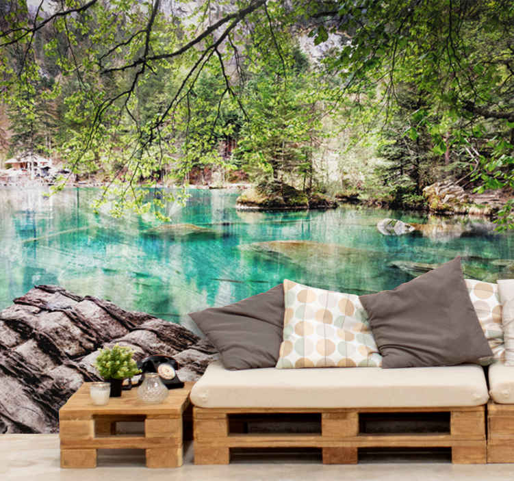 Fotomurais de paisagens cena de lago tranquilo - TenStickers