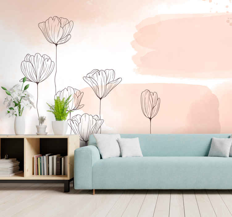 Fiber Floral Wall Mural wallpaper For Decoration For Home Decor