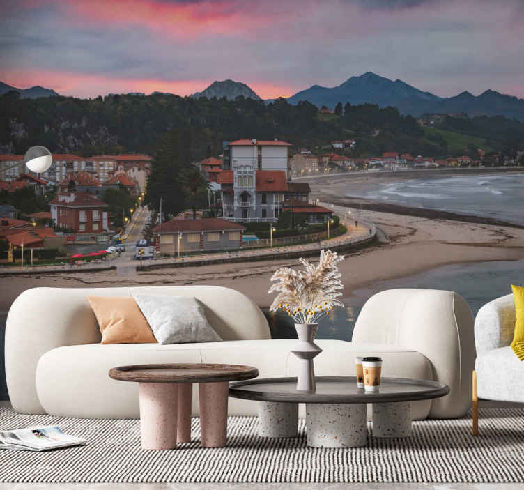 Mural de mar Ribadesella atardecer - diseño
