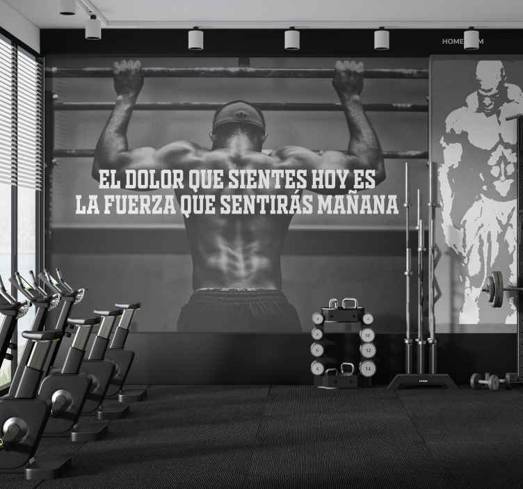 fotomural Frase Entrenamiento - como decorar una sala