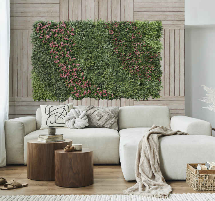 Papier peint mural de jardin vertical avec bois - TenStickers