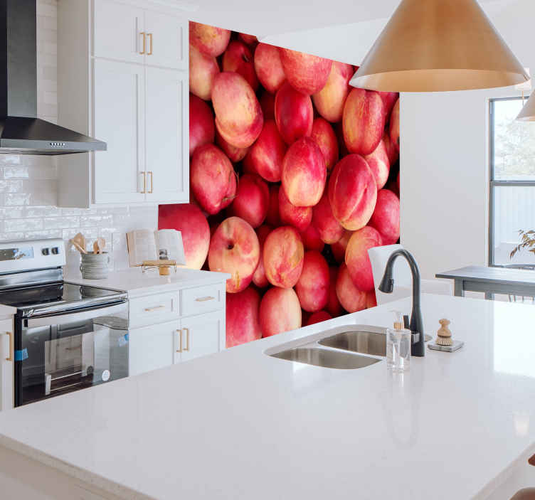Peaches fruits wall mural TenStickers