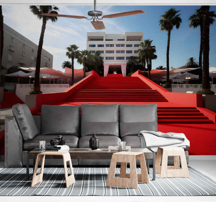 Tapisserie murale tapis rouge cannes - TenStickers
