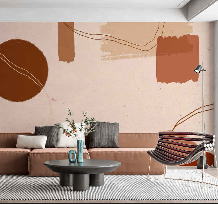 Abstract design terracotta wall mural