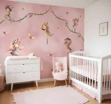 Baby girl nursery murals best sale