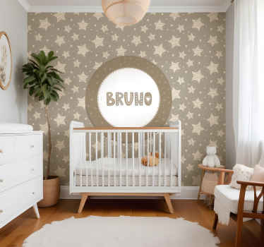 Tapisserie pour chambre bébé étoiles rayées - TenStickers