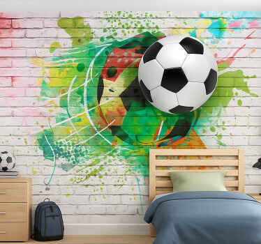 Fototapeta do pokoju nastolatka wielokolorowa piłka nożna - TenStickers