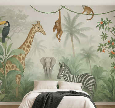 Elegant safari animals teenage wall mural - TenStickers