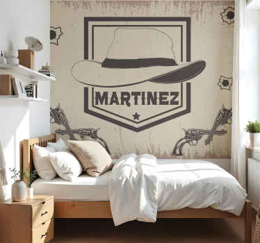 Fototapete jugendzimmer im anpassbaren cowboy-design - TenStickers