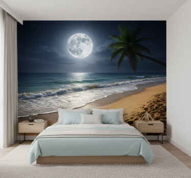 Fototapete meer vollmond ozean - TenStickers