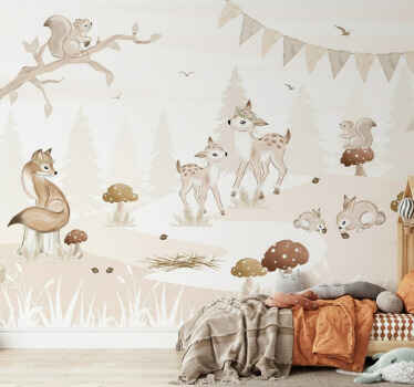 Lesní fototapeta pohádková lesní školka - TenStickers