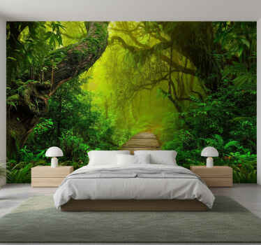 Papel pintado bosque sendero místico del bosque - TenVinilo