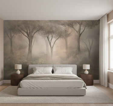 Lesní fototapeta tajemné sepijové lesy - TenStickers