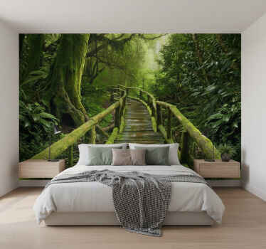 Lesní fototapeta sytý mechový chodník - TenStickers