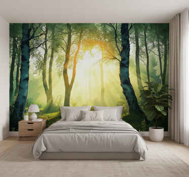 Lesní fototapeta sluneční bříza - TenStickers