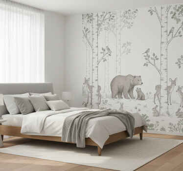 Lesní fototapeta hravé lesní skici - TenStickers