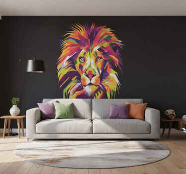 Fotomurale africano leone colorato - TenStickers