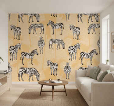 Fotomurale africano zebra e palme - TenStickers