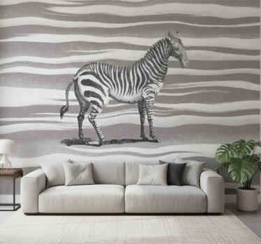 Fotomurale africano illustrazione zebra vintage - TenStickers