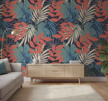 Foto behang jungle modern elegant fauna en flora patroon - TenStickers