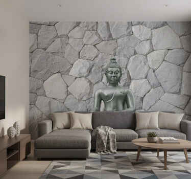 Mural de buda efecto piedra - TenVinilo