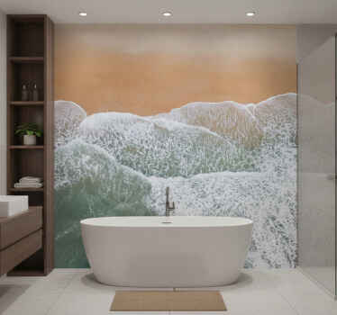 Wall mural bathroom sea with big waves - TenStickers