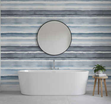 Wall mural bathroom watercolor horizon design - TenStickers
