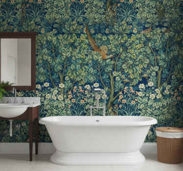 Vintage plants wall mural bathroom - TenStickers