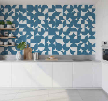 Fotobehang keuken blauw cirkel geometrisch patroon - TenStickers