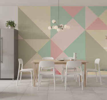 Fotobehang keuken geometrisch met zachte tinten - TenStickers