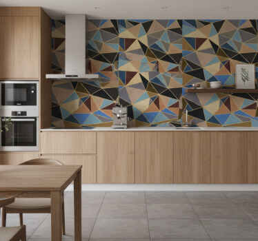 Fotobehang keuken geometrisch multicolor mozaïek - TenStickers