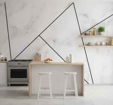 Fotobehang keuken witte elegante marmer - TenStickers